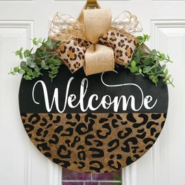 Welcome Stencils for Painting on Wood Doormat, Half Round Stencils for Crafts Reusable for Door Mats Furniture Sign Canvas DIY (hafl22)