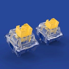 DUROCK Speed Silver Switches, Long Pole Stem 1mm Actuation Splash Brothers Linear Switches, Long Spring 5 Pins Keyboard Switches Pre-Lubed (110pcs)