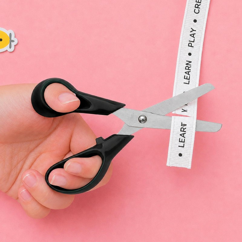 Left-Handed Kids Scissors,5 Inch Safety Childen Craft Scissors,Safe and Comfortable