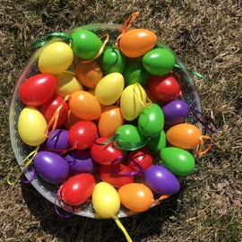 Plastic Eggs - Easter Decoration - Plastic Easter Eggs - Easter Eggs for Hanging, Colourful Assorted 6 cm (20 x Colourful)