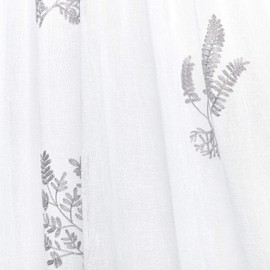 Nicole Miller New York Mabel Sheer Rod Pocket Curtain Panels, 54"x84", Grey, Set of 2