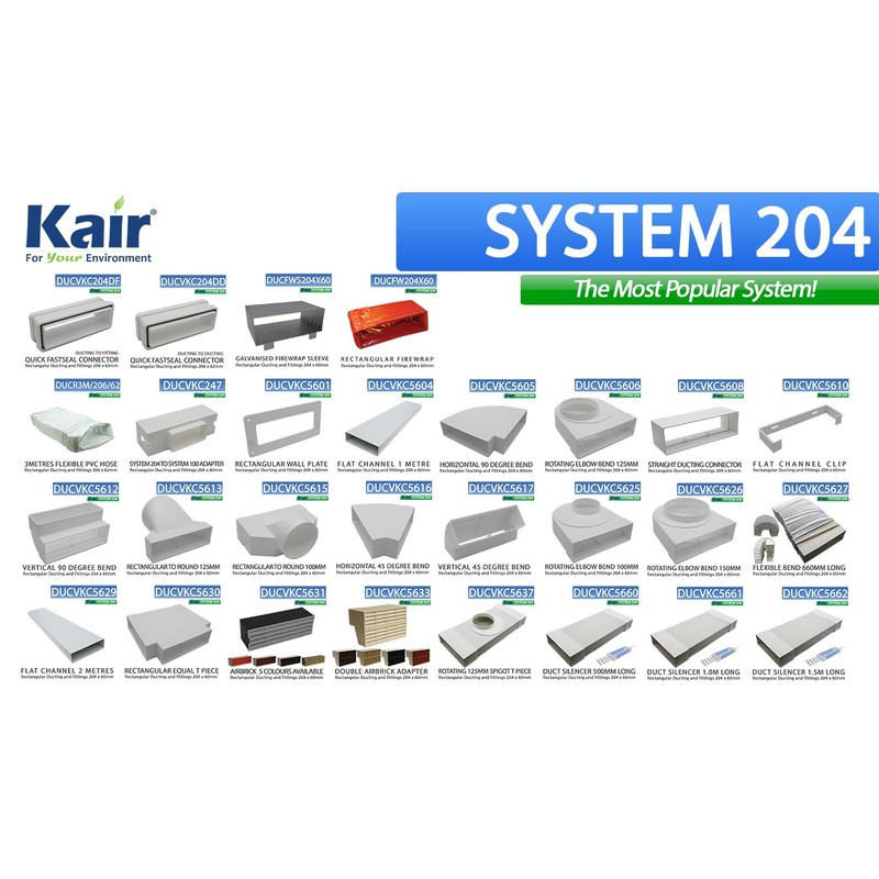 Kair Rotating Elbow Bend Adaptor 204mm x 60mm to 150mm