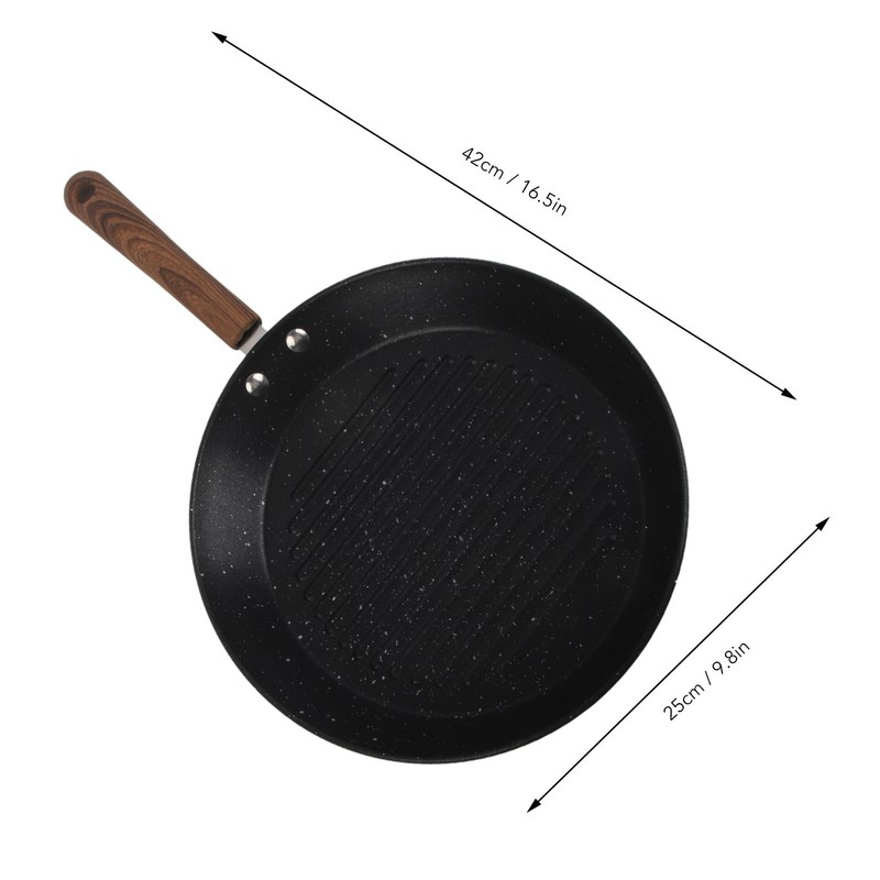 Round Grill Pan Universal Non Stick Multifunctional Flat Bottom Frying