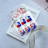 24Pcs 4th of July Press on Toenails Short Square Fake