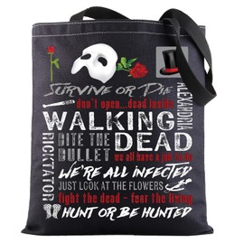 WZMPA Phantom Opera Musical Tote Bag Erik & Christine Fans Gifts Survive Or Die Broadway Shoulder Bag Phantom's Mask Musical Merch (Walking Dead Bl TG)