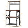 Furologee Kitchen Bakers Rack with Power Outlet, Microwave Oven Stand