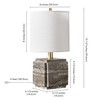 Henn&Hart 16" Tall Stone Table Lamp with Fabric Shade in