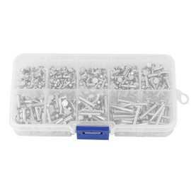 450pcs M2.5 Flat Head Aluminium Rivets Flat Head Solid Rivet Solid Aluminium Rivet Flat Head Full Aluminium Rivet 3 mm - 20 mm