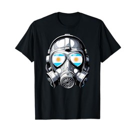Mens Argentine Flag Argentina Pride Heritage Man Gas Mask T-Shirt