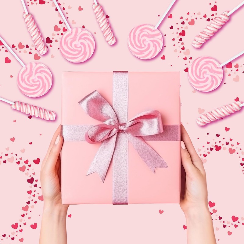 Pink Candy - 12 Swirl And 12 Twisty Lollipops -