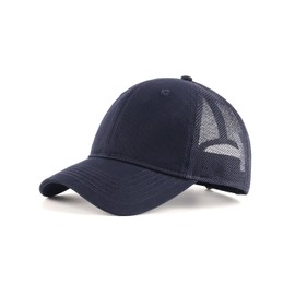 Zylioo XXL Vintage Trucker Cap Baseball Cap for Large Head, Mesh Running Caps Cap Size 60-65 cm, Summer UV Protection Sports Caps, navy blue, XXL