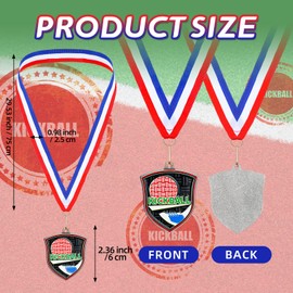Trnayi 20 Pcs 10/20 /30/40 Pcs Award Medals Bulk Sports Medals with Neck Ribbons 2.4 Inch Winner Award Trophy Prize Gift for Sports Themed Party Favors Tournaments School Match (Kickball)