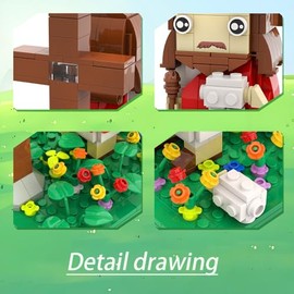 Jesus Building Blocks Set, Divine Shepherd Little Jesus Figurines with Bible, Sheep and Flower Scenes Block Toy, Decor for Room, Easter for Christians Catholics Adults (Colorful)