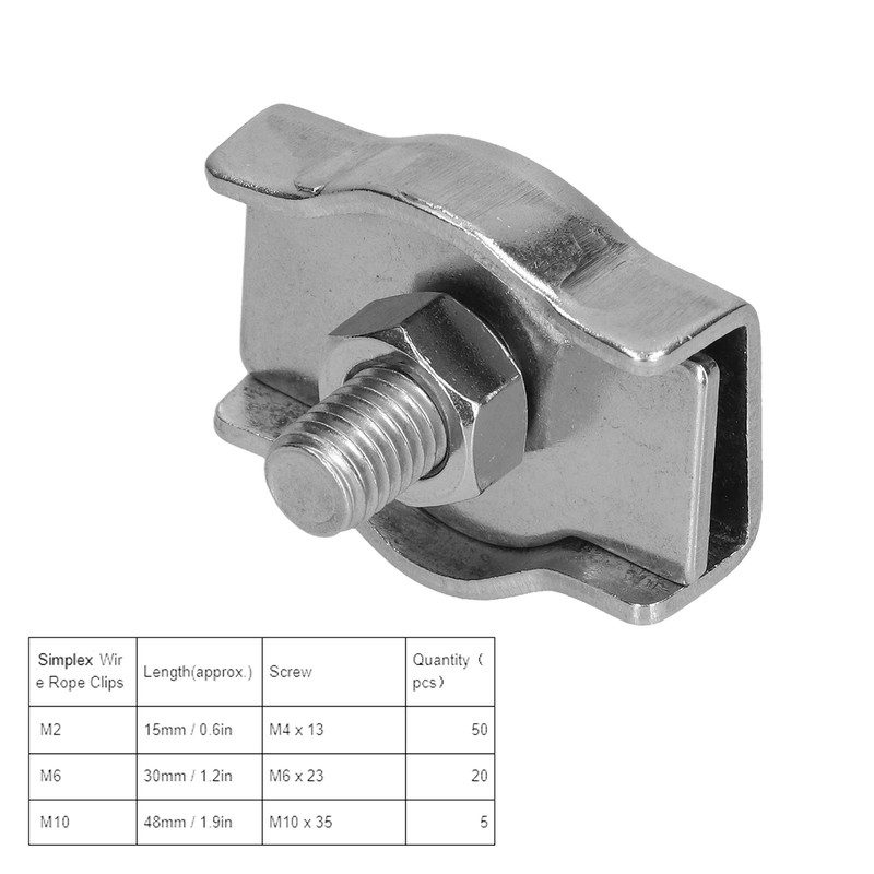 Simplex Wire Rope Clips Stainless Steel Cable Clamps Simple Grip