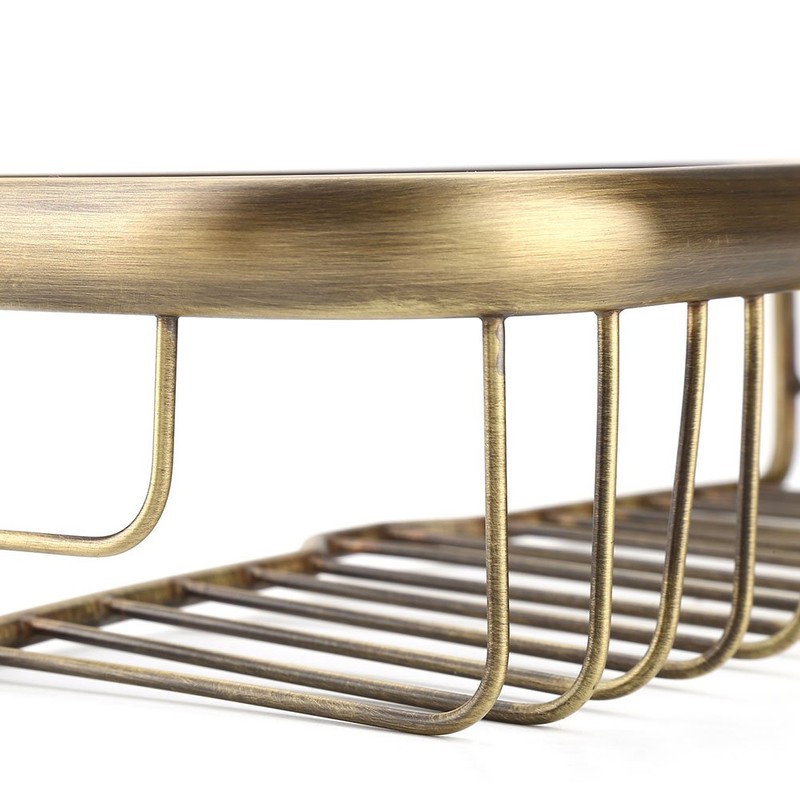 Shelf Brass Shower Caddy 32×15×9 30cm Solid Copper Shower Basket