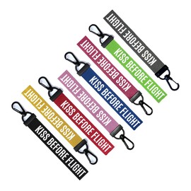 KISS BEFORE FLIGHT key tag Luggage Tag Racing Zipper Pull Keychain Bag (RED)