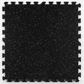 FloorPops FPR4267 Rubber Interlocking Floor Tiles, Basalt