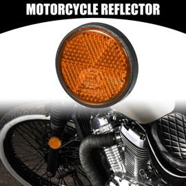 Partuto 6pcs 1.73"x0.31" Universal Reflector - Round Motorcycle Bike Safety Reflector Increase Visibility and Safety on the Road - Plastic Orange