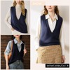 Wowcarbazole - Suéter para mujer, cuello en V, sin mangas,