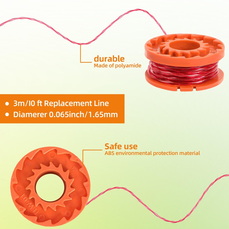Trimmer Spool Line for Worx,12 Pack WA0010 Edger Spools Replacement
