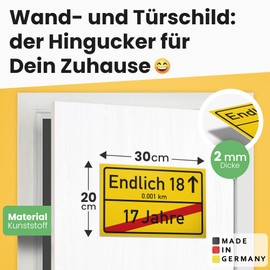 DankeDir! 18 Years Place Sign Small Gift 18th Birthday - Best Friends Gift Idea Birthday Gift Age Party Decoration 18th 18th Birthday Party