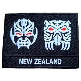New Zealand Flag Embroidered Patch Iron on Sew on Maori Warrior Crest Travel Souvenir Emblem All Black Kiwi Gift Patch