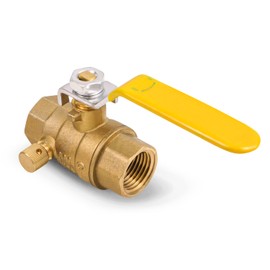 Midline Valve 627T223-NL Premium Full Port Ball Valve with Drain Brass, x 1 in. FIP, 1 in. FIP x 1 in. FIP