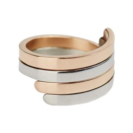 LuckyLy – Anillo de Mujer Carola Plus – Anillos Acero Inoxidable Mujer – Set Anillos Contiene 2 – Diseño de Vanguardia y Femenino – Color Plata, Oro Rosado – Anillos Ajustables (Ligeramente) Unitalla