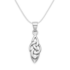 Heather Needham Sterling Silver Celtic Necklace and16"/41cm chain. Pendant Size: 15mm x 6mm. Gift boxed 8132/16