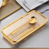 JYJFGSFA 4-Pack Gold Flatware Organizer - Sturdy Mesh Design, Dishwasher-Safe