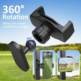 FungSun Golf Cart Phone Holder 360°Adjustable Universal Phone Holder Golf Cart Accessory for EZGO Club Car Yamaha Attach to Metal Surface with 4.7-6.5" Smartphones