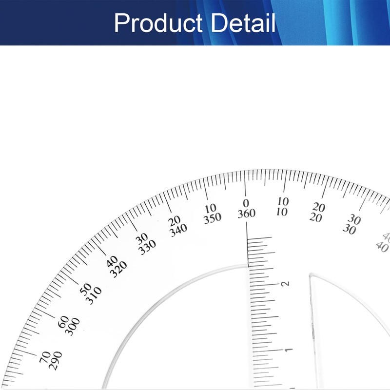 Hegebeck 360 Degree Clear Protractor 20cm/8 Inch Diameter Plastic Math