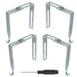 vibedor 4 Packs Adjustable Cubicle Hanger, Wall Hooks Metal Universal Door Hangers with Screwdriver Fit 1-3/8" to 3-1/2" for Hats, Clothes and Bags(Silver)