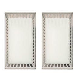 Dudu N Girlie Cot Bed Cotton Fitted Sheets | Cot sheets 140 x 70 Fitted Cotton | Jersey Soft Besheet Hypoallergenic Fully Elasticated Skirt Breathable (Pack of 2, Cream)