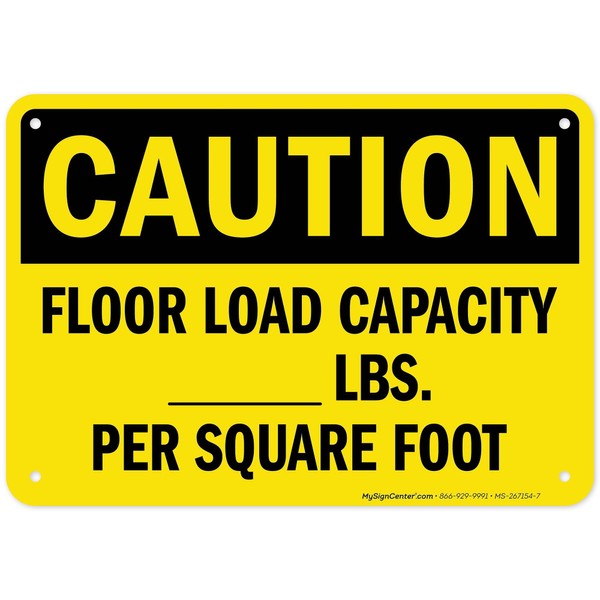 Caution Floor Load Capacity Lbs Per Square Foot OSHA Sign,