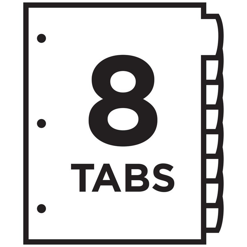Avery Write & Erase Dividers for 3 Ring Binders, 8
