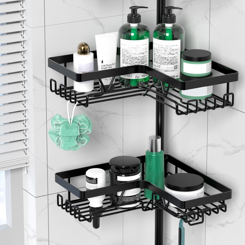 DAOYA Corner Shower Caddy Tension Pole - 4 Tier Stainless