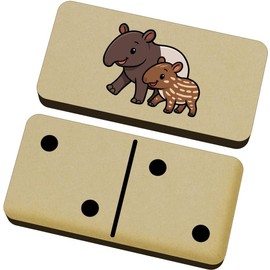 Azeeda 'Tapir Mother & Baby' Domino Set & Box (DM00052299)