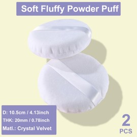 Oopoto 3 Pieces Powder Puff and Box, 4.13 inch Powder Puff for Body Powder, Women Powder Puff with Tinplate Storage Container for Bath, Body Powder Applicator (Rabbit, 4.13 inch)