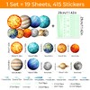 Evergreen Goods Glow in the Dark Solar System Stickers, Bright