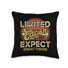 CiKa-Tex Egg Resurrection Happy Easter Jesus Retro Limited Edition Expect Things This Easter Throw Pillow, 16x16, Multicolor