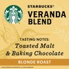 Starbucks Blonde Roast Ground Coffee — Veranda Blend — 100%