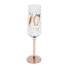 Widdop and Co Hotchpotch Luxury Champagne Prosecco Flute Glass Rose Gold Stem 70th Birthday