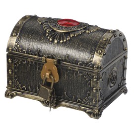 Levemolo Keepsake Box Decorative Retro Treasure Chest for Trinkets Jewelry Storage and Souvenirs Design Antique for Birthdays and Year