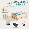 Wisuce Bamboo Under Bed Storage Containers- Underbed Organizer with Wheels