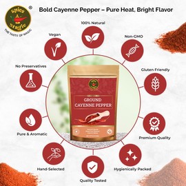 Spice Magic Ground Cayenne Pepper, 8 oz (226g) - Premium Fiery Red Pepper Spice, Perfect for Hot Sauces, Meats, Soups, and Tacos, Kosher