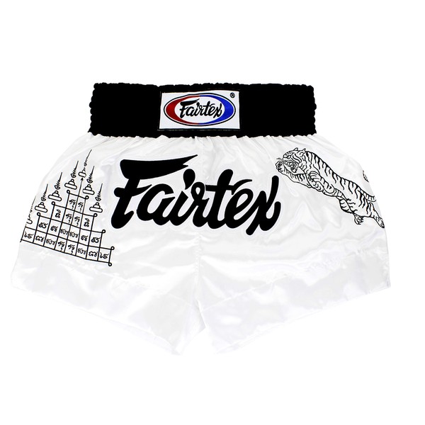 Fairtex Muay Thai Boxing Shorts Traditional Styles (White, Medium)