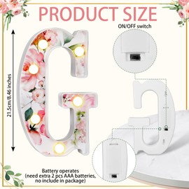 Realspring Woodland Greenery Centerpieces Baby Marquee Light up Sign Letters 8.26'' Baby Shower Letter Battery Operated Gender Reveal Birthday Party Decor for Home Table(Flower Girl,Pink)