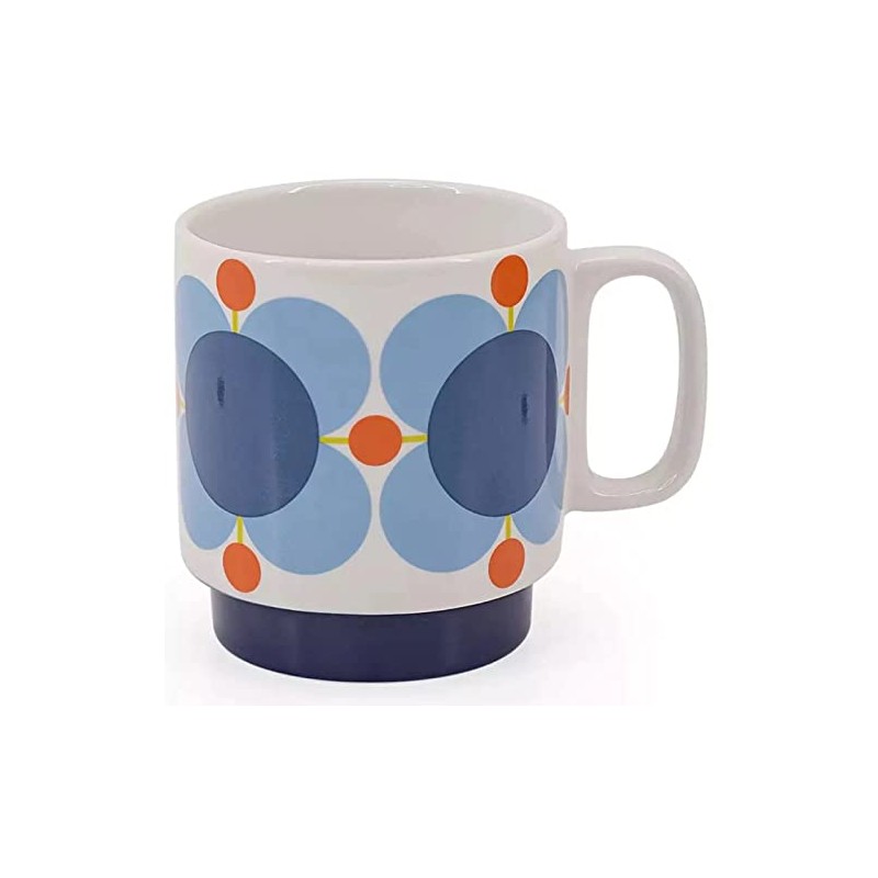 Orla Kiely Set of 2 Stacking Mugs Atomic Flower Sky