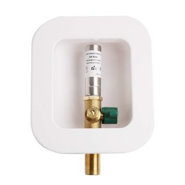 Solimeta Ice Maker Outlet Box with Water Hammer Arrestor MIP Connection, Lead-Free Brass